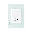 Placa Lucek crystal contacto y apagador crystal/blanco