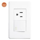 Placa Solaris elegance c/apagador y contacto blanca