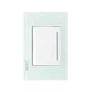 Placa Lucek crystal apagador sencillo crystal/blanco