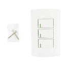 Placa Sanelec roma con 3 apagadores sencillos