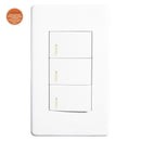 Placa Solaris elegance c/3 apagadores blanco