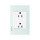 Placa Lucek crystal contacto duplex crystal/blanco