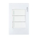 Placa Lucek colors c/3 apagadores sencillo blanco
