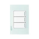 Placa Lucek crystal c/3 apagadores sencillo crystal/blanco