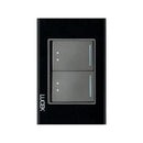 Placa Lucek crystal c/2 apagadores escalera negro/negro