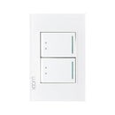 Placa Lucek crystal c/2 apagadores escalera blanco/blanco