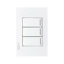 Placa Lucek crystal c/3 apagadores sencillo blanco/blanco