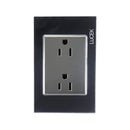 Placa Lucek contacto duplex cristal espejo negro