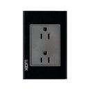 Placa Lucek crystal contacto duplex negro/negro